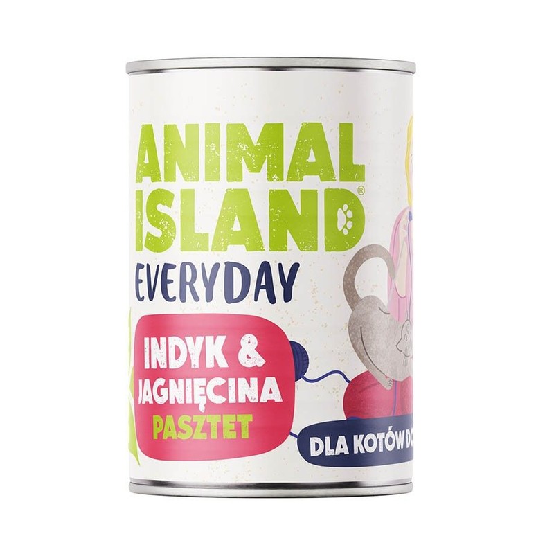 Karma mokra dla kotów z indykiem i jagnięciną Animal Island 400 g