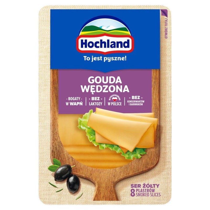 Gouda wędzona ser żółty w plastrach  Hochland 135 g