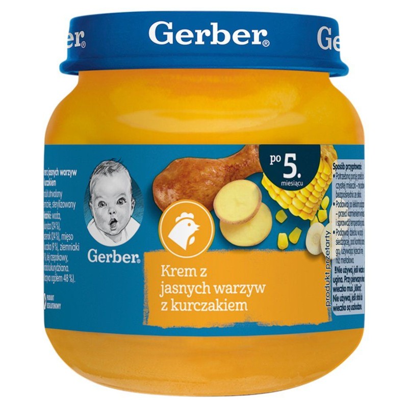 Krem z jasnych warzyw z kurczakiem po 5. miesiącu Gerber 125 g