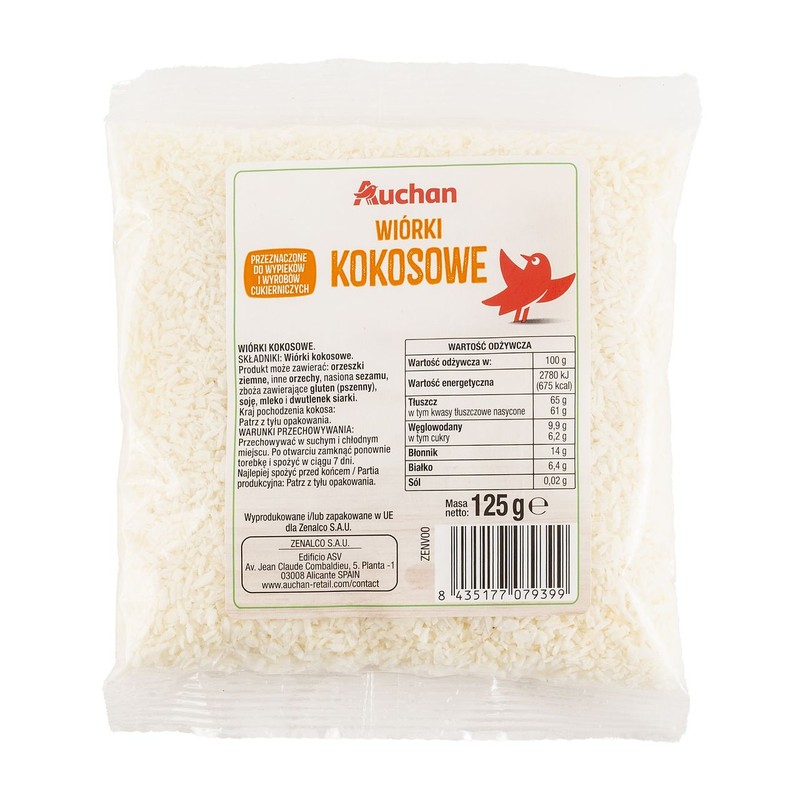 Wiórki kokosowe Auchan 125 g