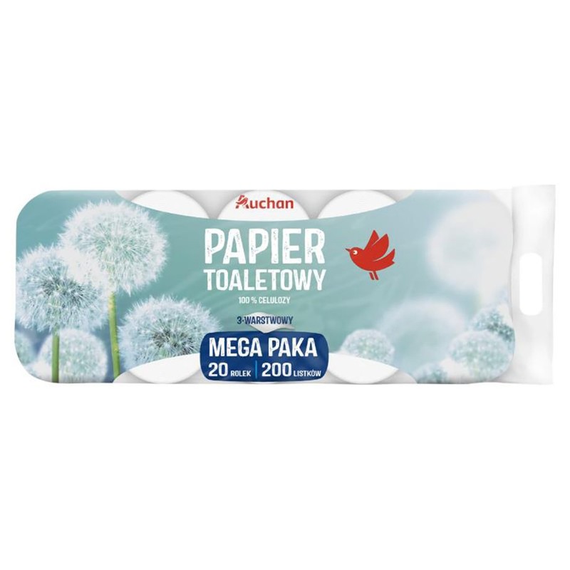 Papier toaletowy 3-warstwowy Auchan 20 rolek