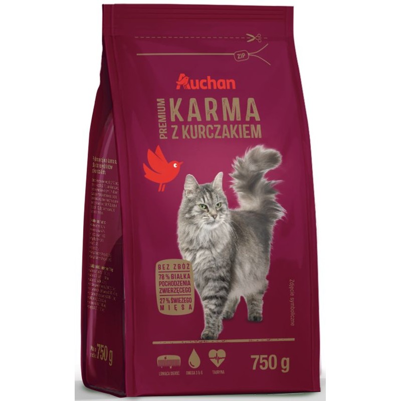 Karma Premium z kurczakiem Auchan 750 g
