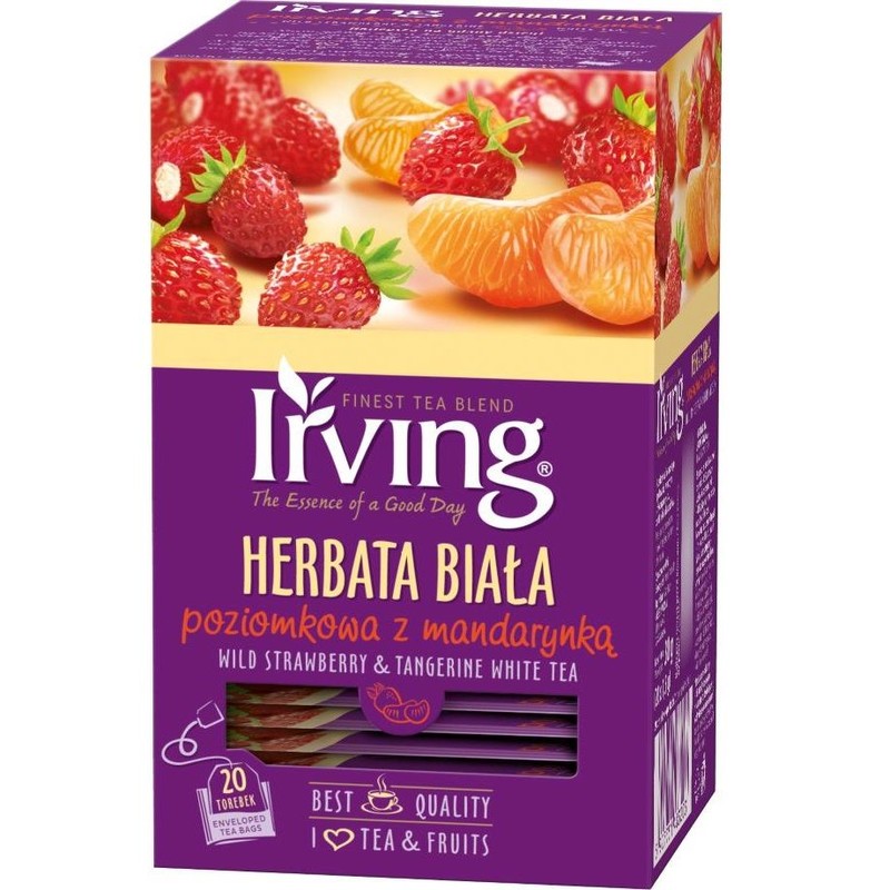 Herbata biała poziomkowa z mandarynką Irving 20 torebek