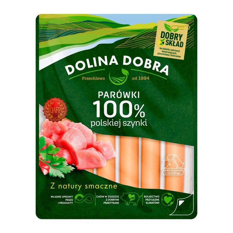 Parówki 100 % polskiej szynki Dolina Dobra 200 g