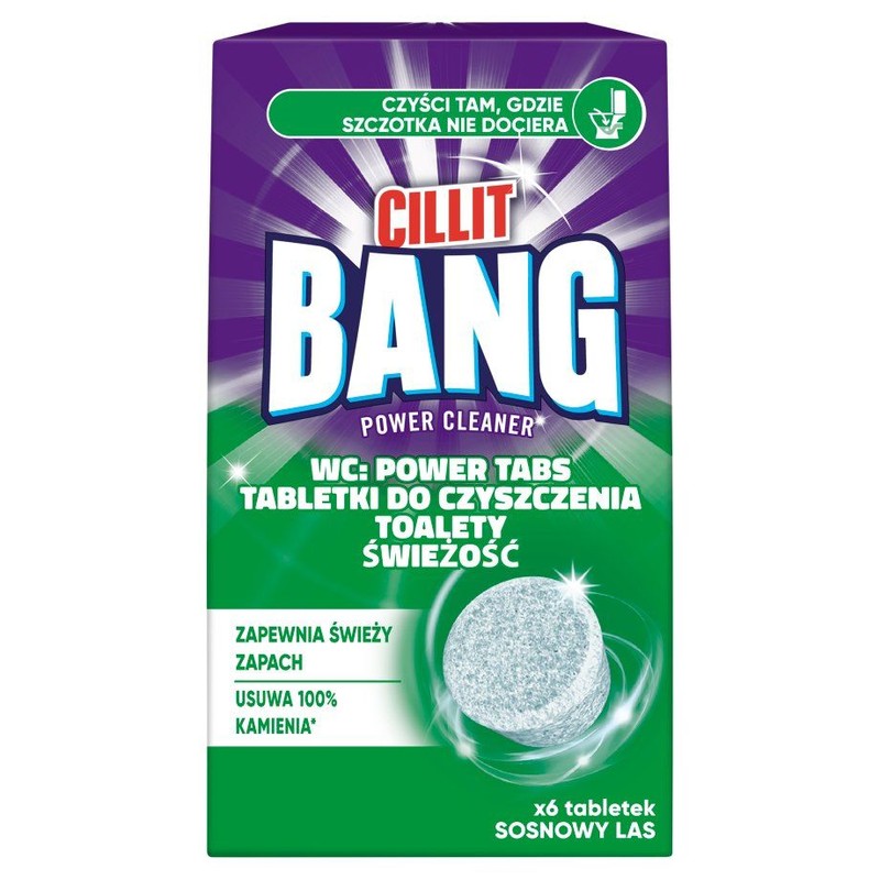 Tabletki do czyszczenia toalety Bang sosnowy las Cillit 6 sztuk