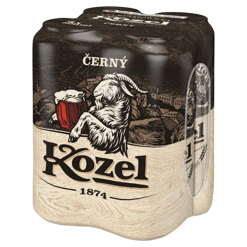 Piwo ciemne Cerny alk. 3,8% obj. Kozel 4 x 500 ml