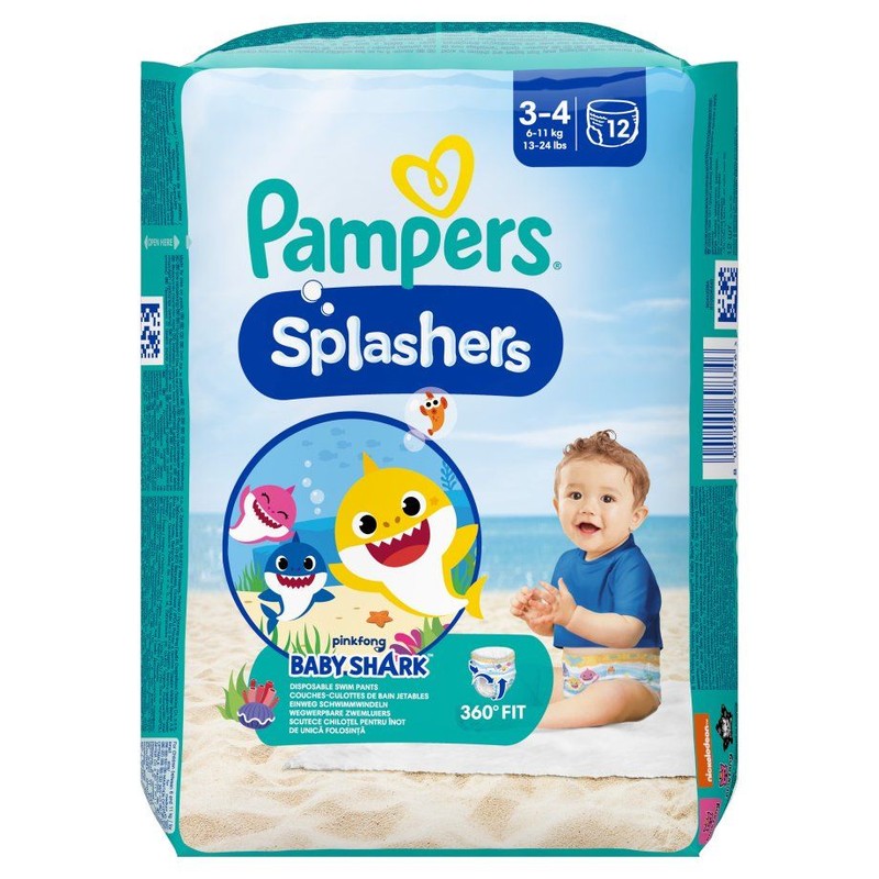 Pieluchomajtki Splasher 3-4  Pampers 12 sztuk