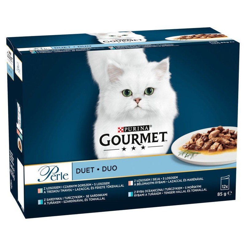 Karma mokra dla kotów Perle Duo 4 smaki Gourmet 12 x 85 g
