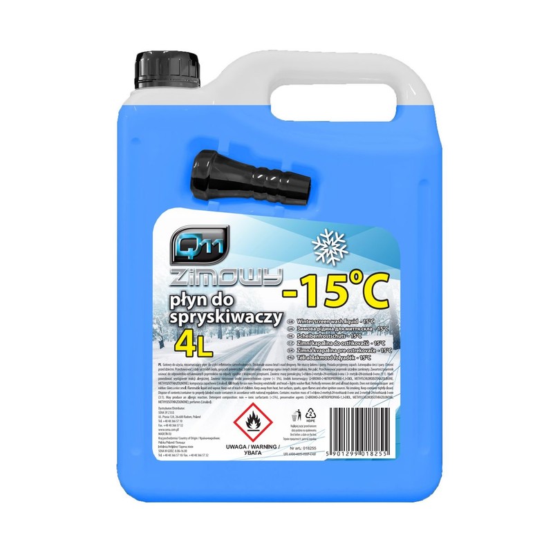 Zimowy płyn do spryskiwaczy -15°C z lejkiem 4l Q11 4 l