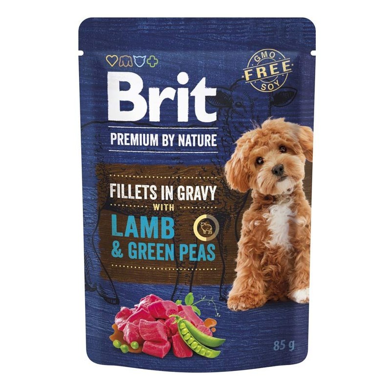 Karma mokra dla psa Premium by Nature jagnięcina z groszkiem Brit 85 g