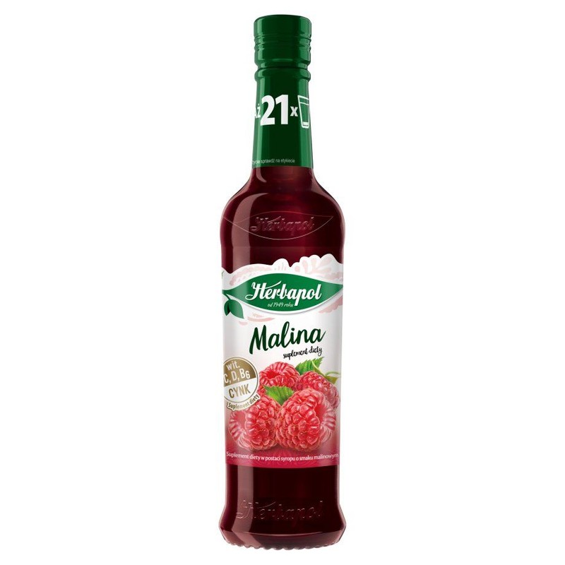 Syrop o smaku malinowym  Herbapol 420 ml