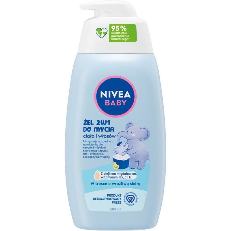 Żel 2w1 do mycia ciała i włosów z pompką NIVEA Baby 500 ml
