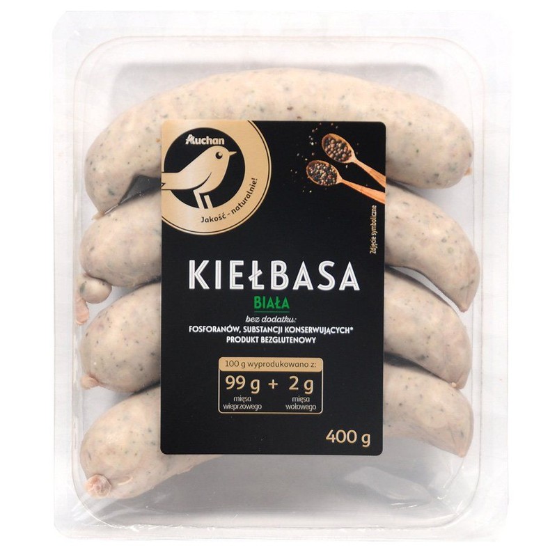 Kiełbasa wieprzowa biała Auchan 400 g
