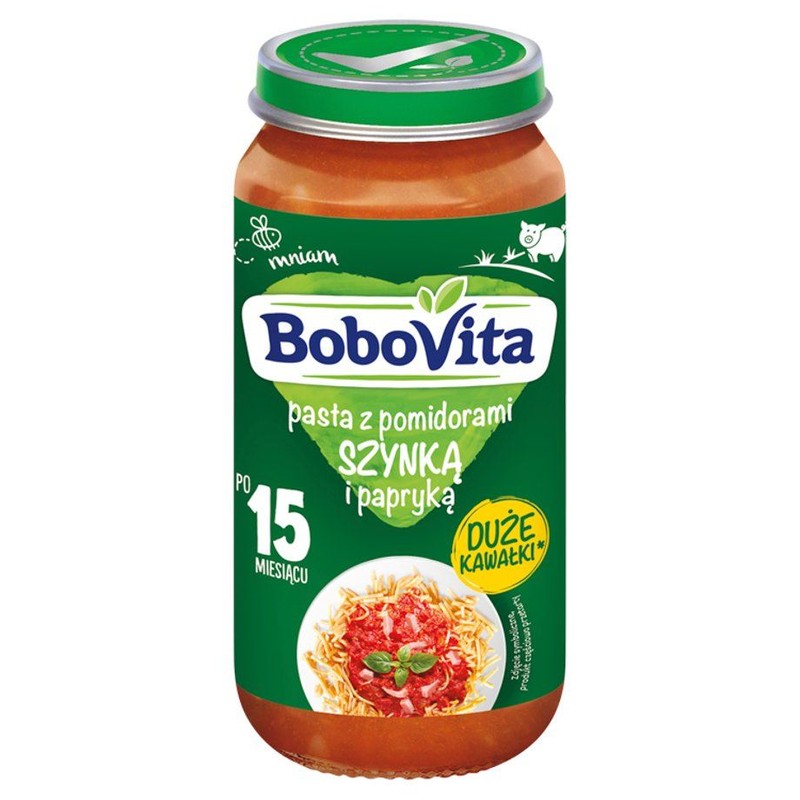 Pasta z pomidorami, szynką i papryką po 15 miesiącu BoboVita 250 g