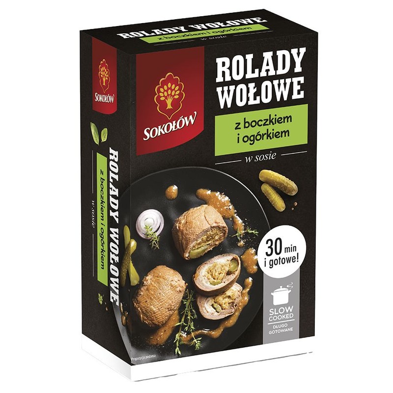 Roladki wołowe wolno gotowane z boczkiem i ogórkiem Sokołów 400 g