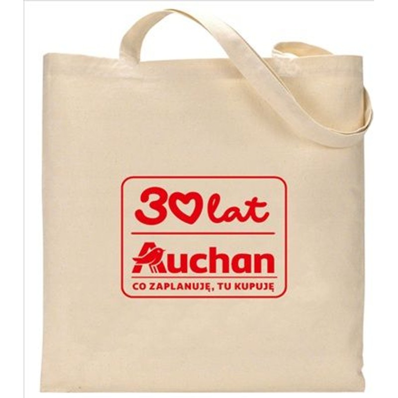 Torba zakupowa bawełniana "30 lat Auchan" 38 x 42 cm Auchan 1 sztuka