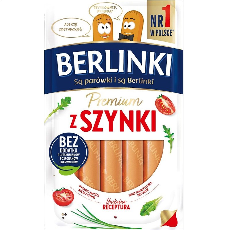 Parówki z szynki Berlinki 225 g