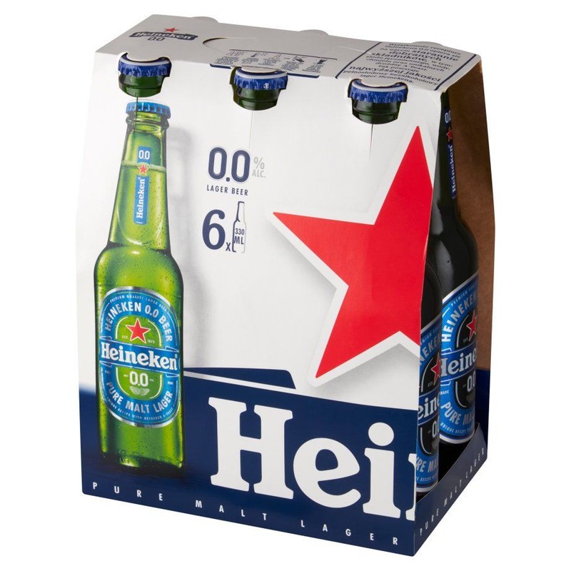Piwo bezalkoholowe jasne alk. 0,0% obj.  Heineken 6 x 330 ml