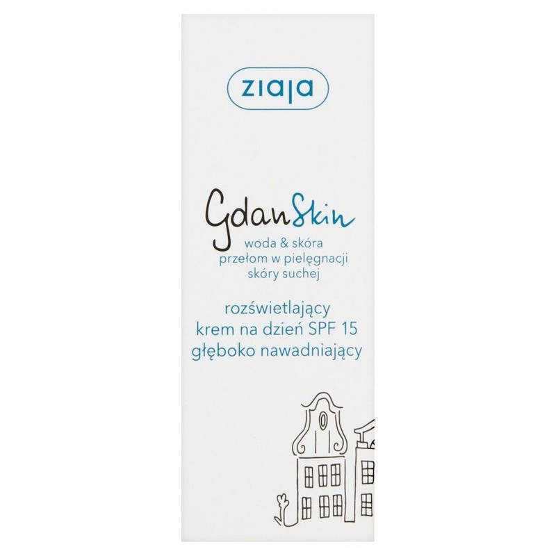 Rozświetlający krem na dzień SPF 15 GdanSkin głęboko nawadniający Ziaja 50 ml