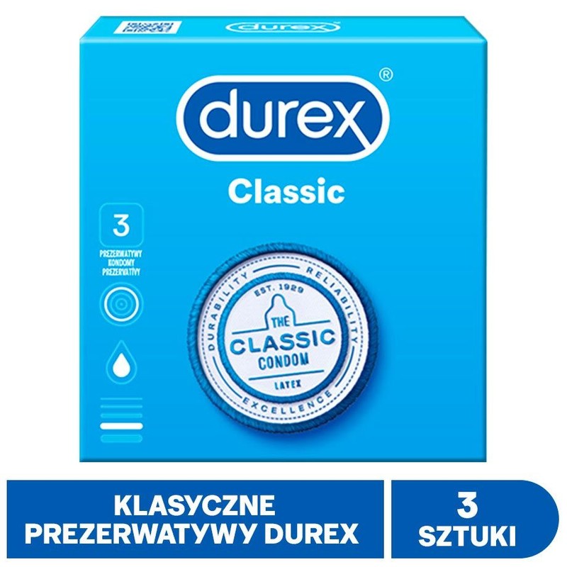 Prezerwatywy classic Durex 3 sztuki