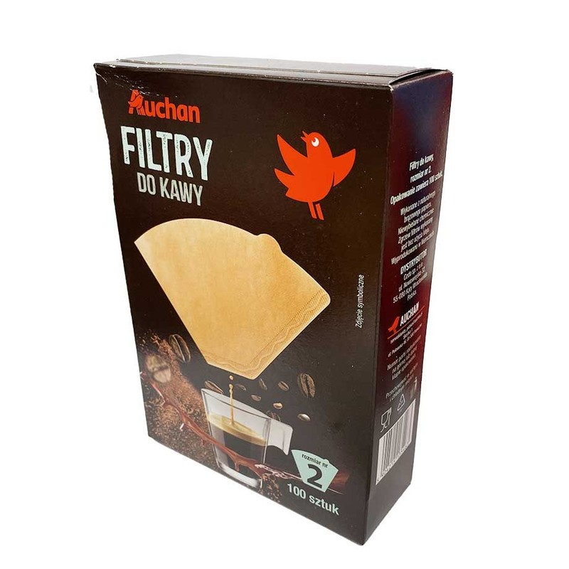 Filtry do kawy nr 2 Auchan 100 sztuk