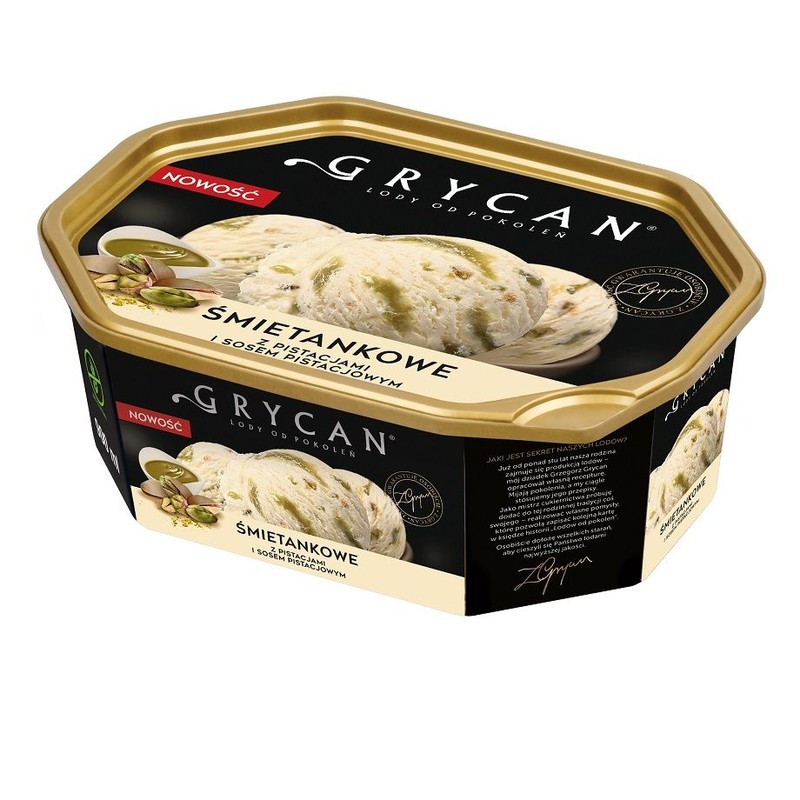 Lody śmietankowe z pistacjami i sosem pistacjowym Grycan 900 ml