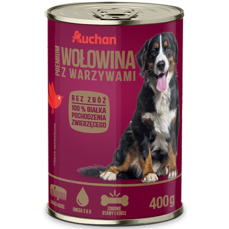 Karma Premium wołowina z warzywami Auchan 400 g