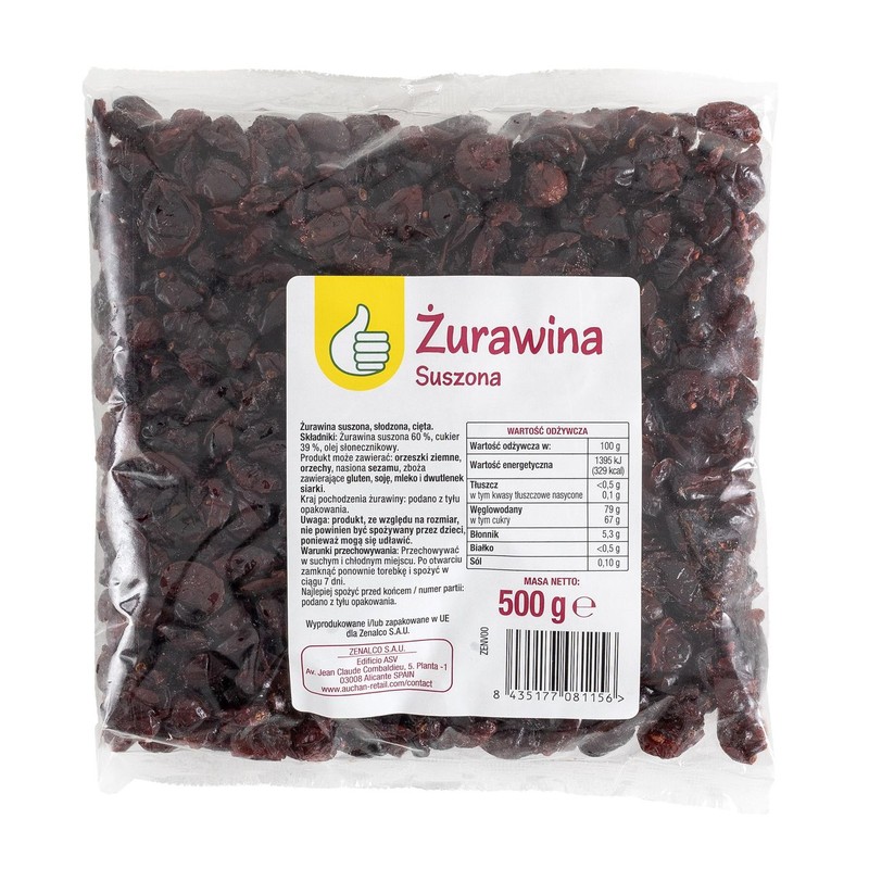 Żurawina suszona Auchan 500 g