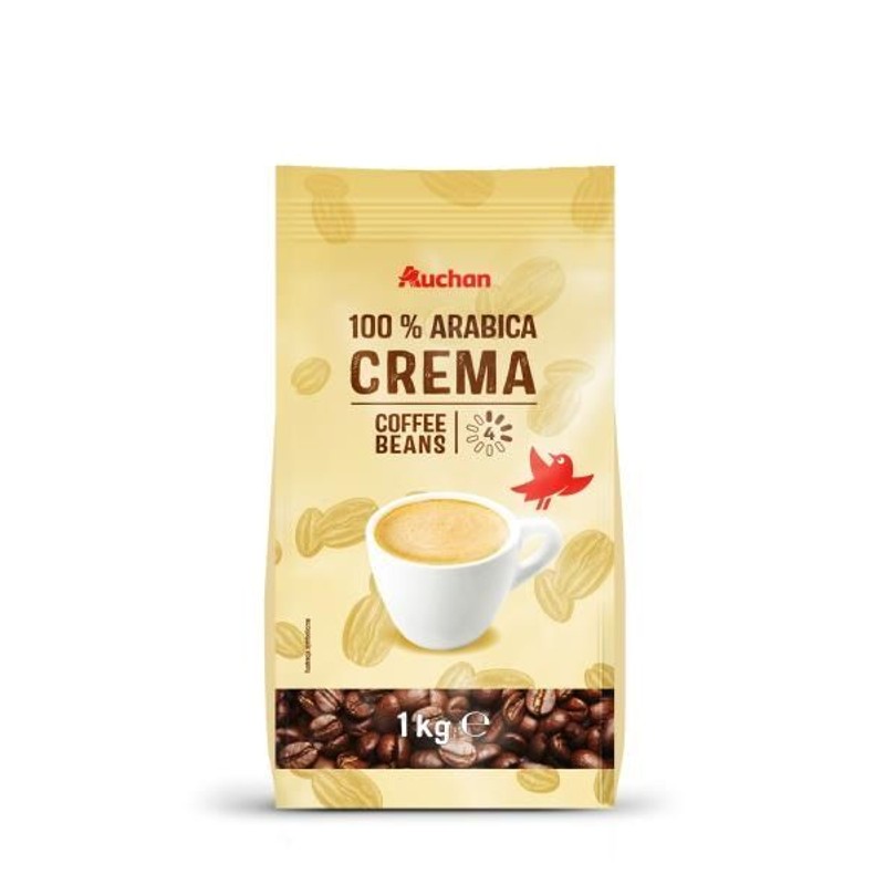 Kawa ziarnista Crema 100% Arabica Auchan 1 kg