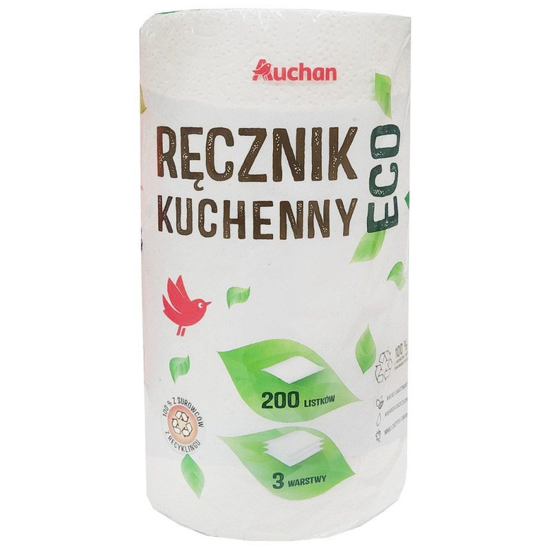 ECO Ręcznik papierowy 3 warstwowy Auchan 1 rolka