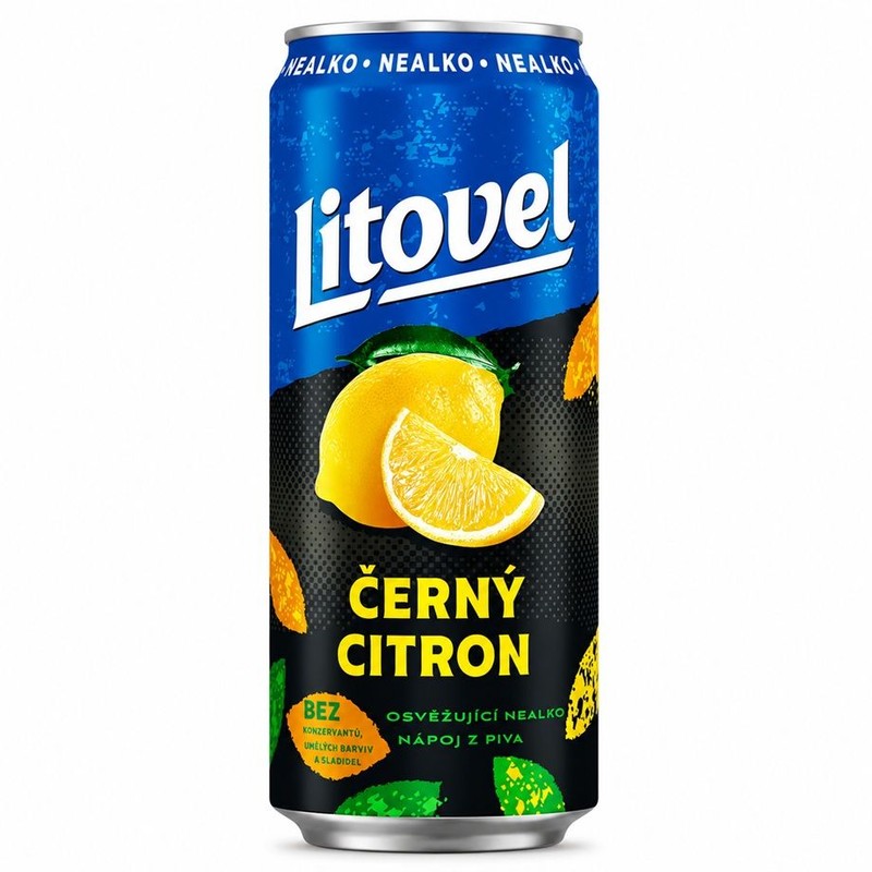 Piwo bezalkoholowe Cerny Citron alk. do 0,5% obj. Litovel 500 ml