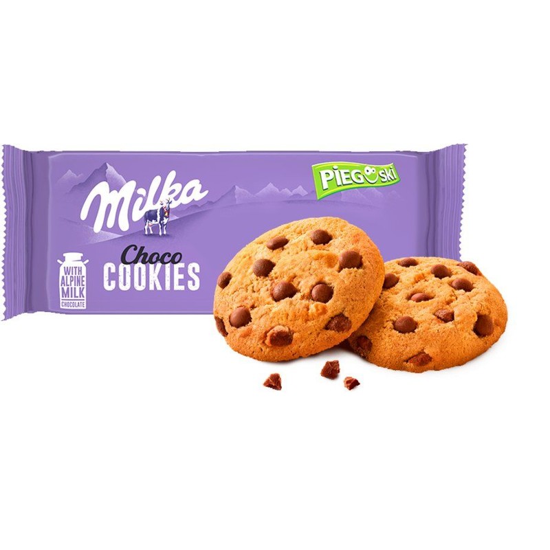 Ciasteczka z kawałkami czekolady mlecznej z mleka alpejskiego Milka 135 g
