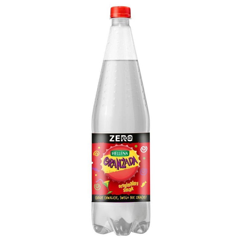 Napój gazowany Oranżada biała Zero bez dodatku cukru Hellena 1,25 l