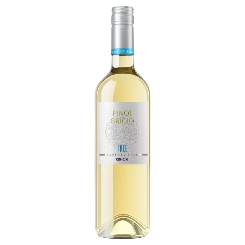 Wino niemieckie bezalkoholowe białe półwytrawne Grigio alk. 0,0% obj. Cin&Cin 750 ml