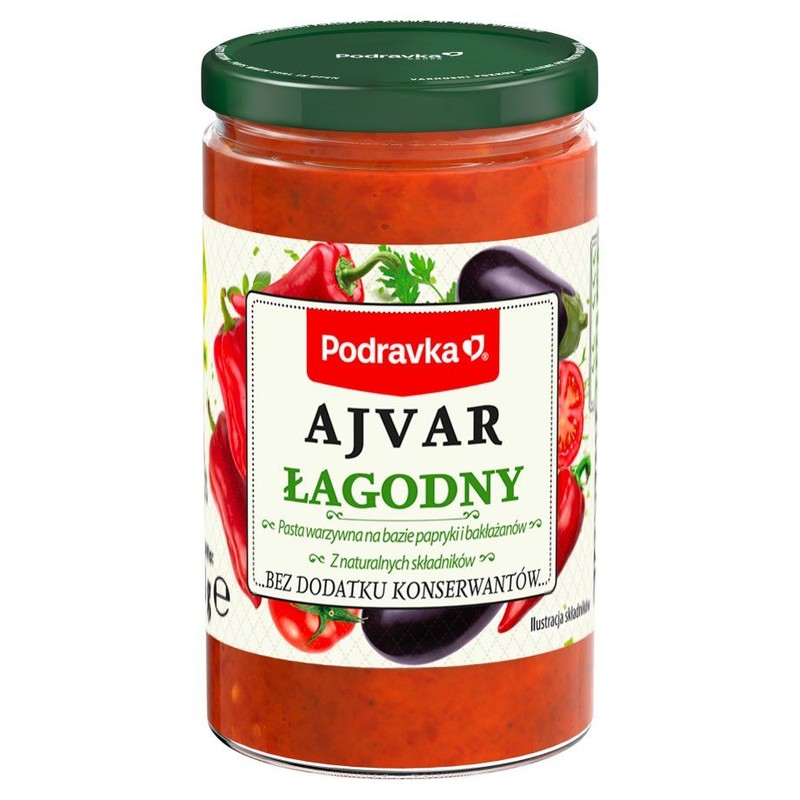 Ajvar łagodny pasta warzywna Podravka 195 g