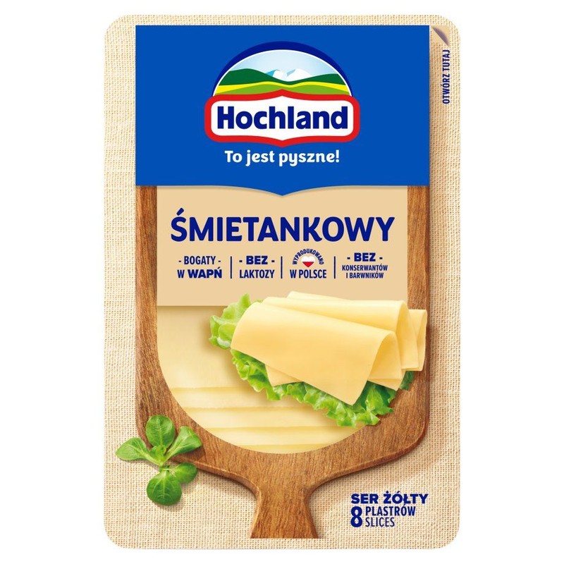 Śmietankowy ser żółty w plastrach Hochland 135 g