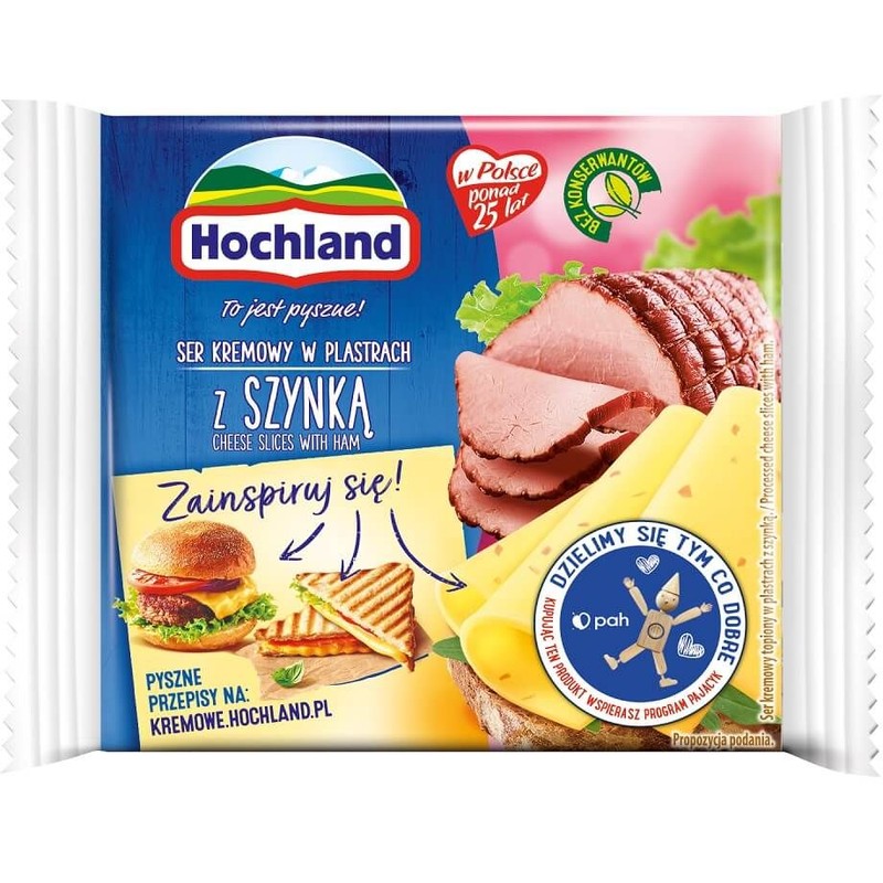 Ser z szynką kremowy topiony w plastrach Hochland 130 g