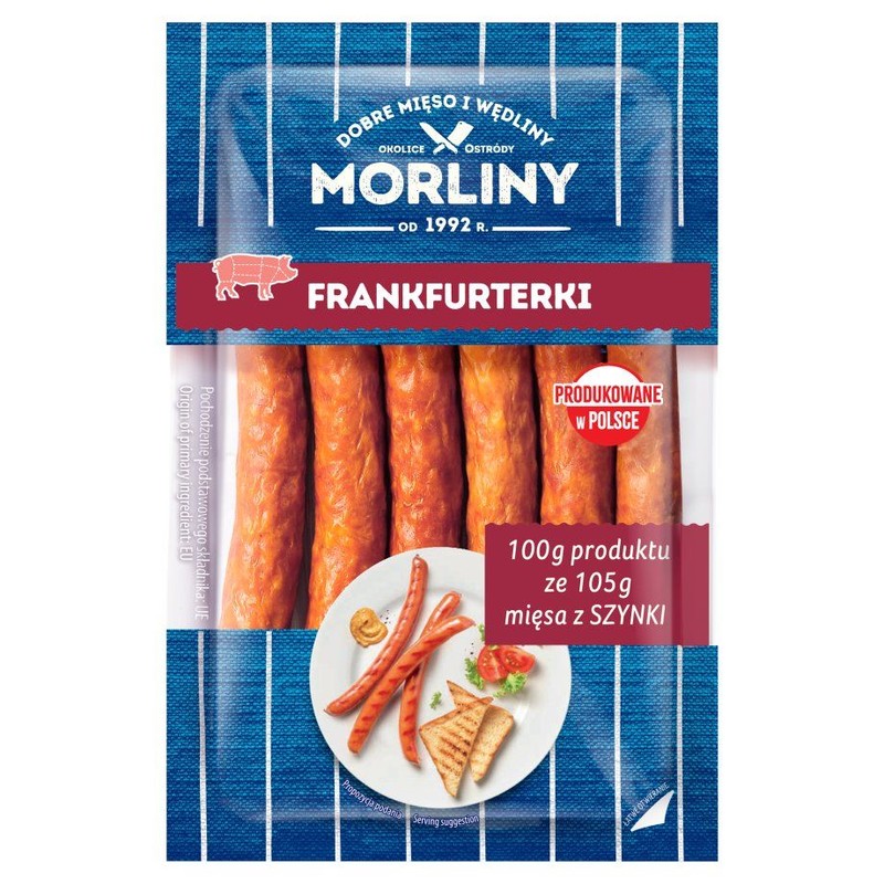 Frankfurterki kiełbaski wieprzowe Morliny 240 g