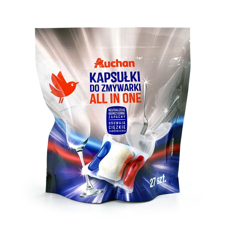Kapsułki do zmywarki All in one Auchan 27 kapsułek