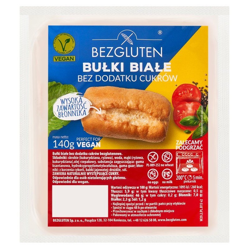 Bułki białe bezglutenowe  Bezgluten 140 g