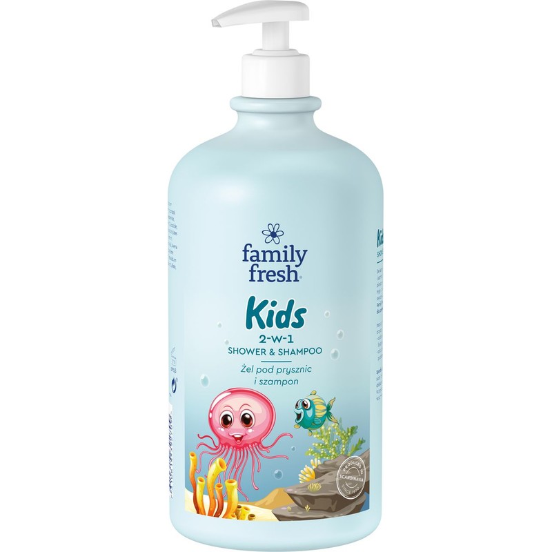 Żel pod prysznic i szampon 2w1 dla dzieci z wyciągiem z owsa family fresh 1 l