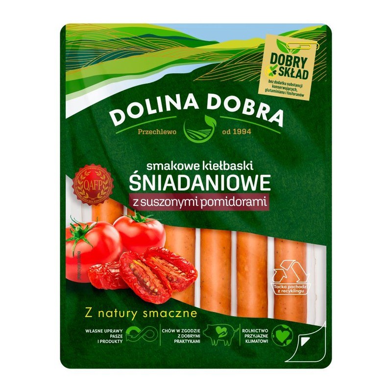 Smakowe kiełbaski śniadaniowe z suszonymi pomidorami Dolina Dobra 200 g
