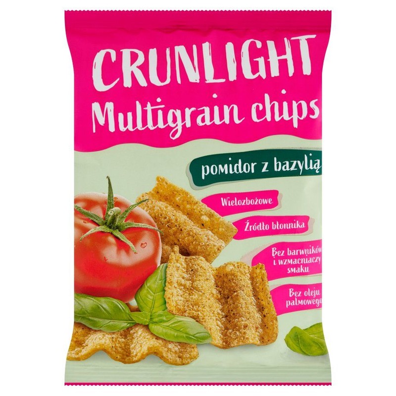 Chipsy wielozbożowe o smaku pomidora z bazylią Crunlight 70 g