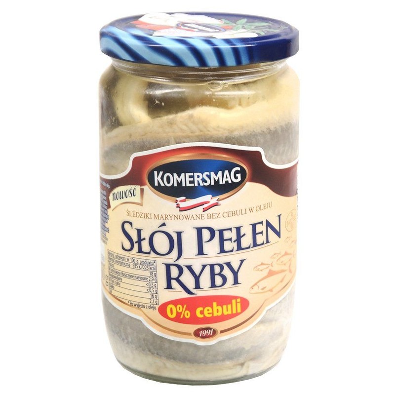 Śledziki marynowane bez cebuli w oleju Komersmag 650 g