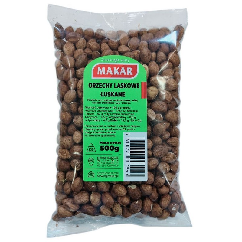 Orzechy laskowe łuskane Makar 500 g