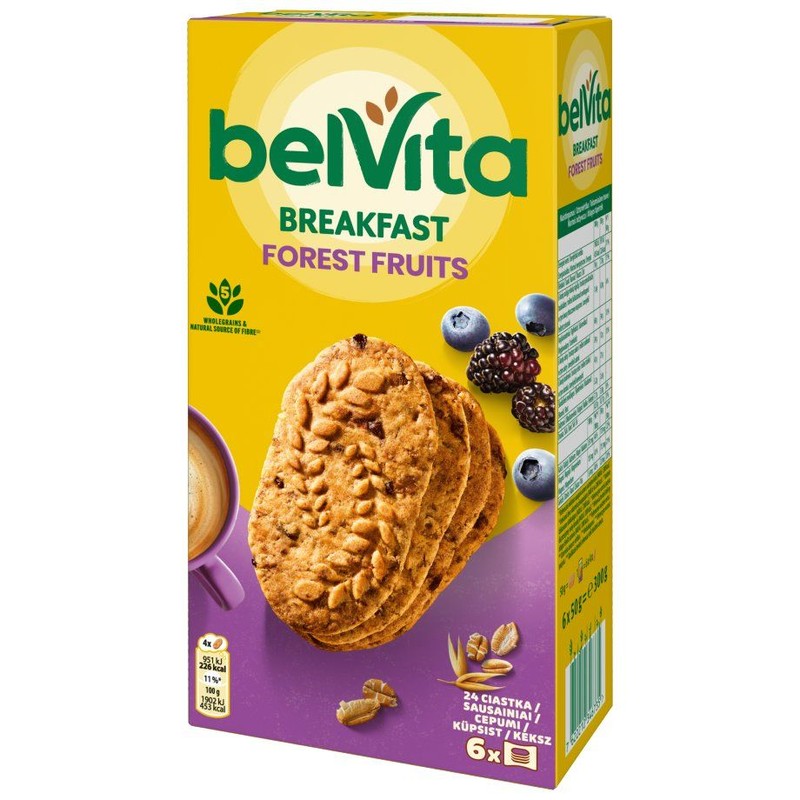 Ciastka zbożowe z owocami leśnymi belVita 300 g