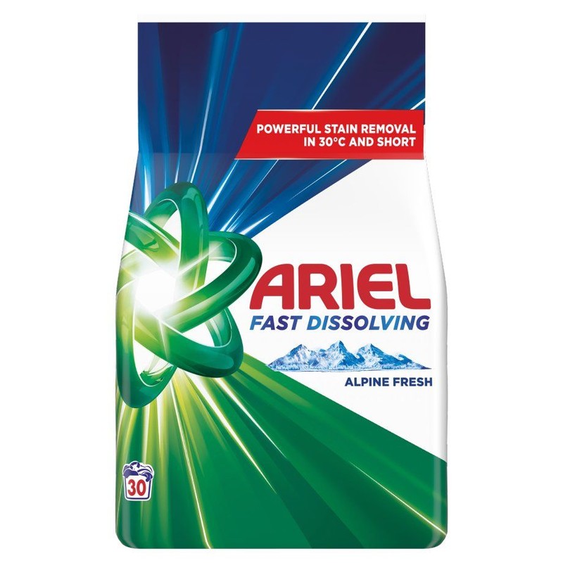 Proszek do prania Fast Dissolving Alpine Fresh 30 prań Ariel 1,65 kg