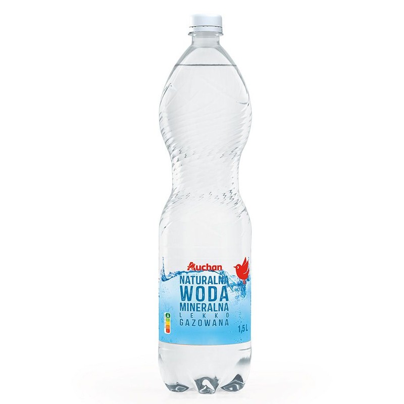 Woda mineralna lekko gazowana Auchan 1,5 l
