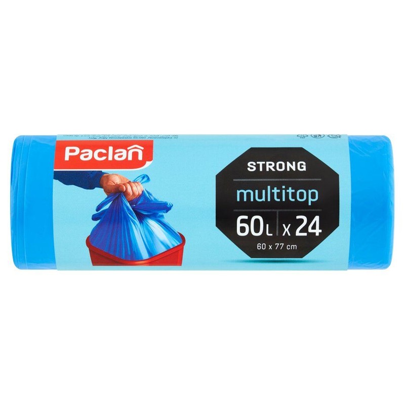Worki na śmieci 60L strong Paclan 20 sztuk