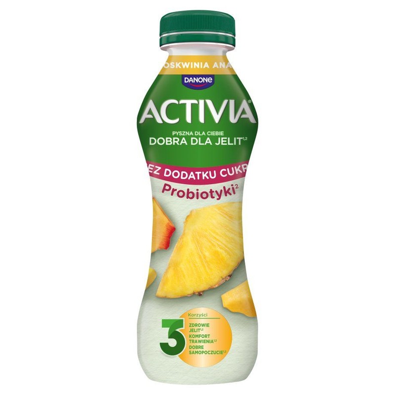 Jogurt pitny o smaku ananasa brzoskwini i banana   Activia 270 g